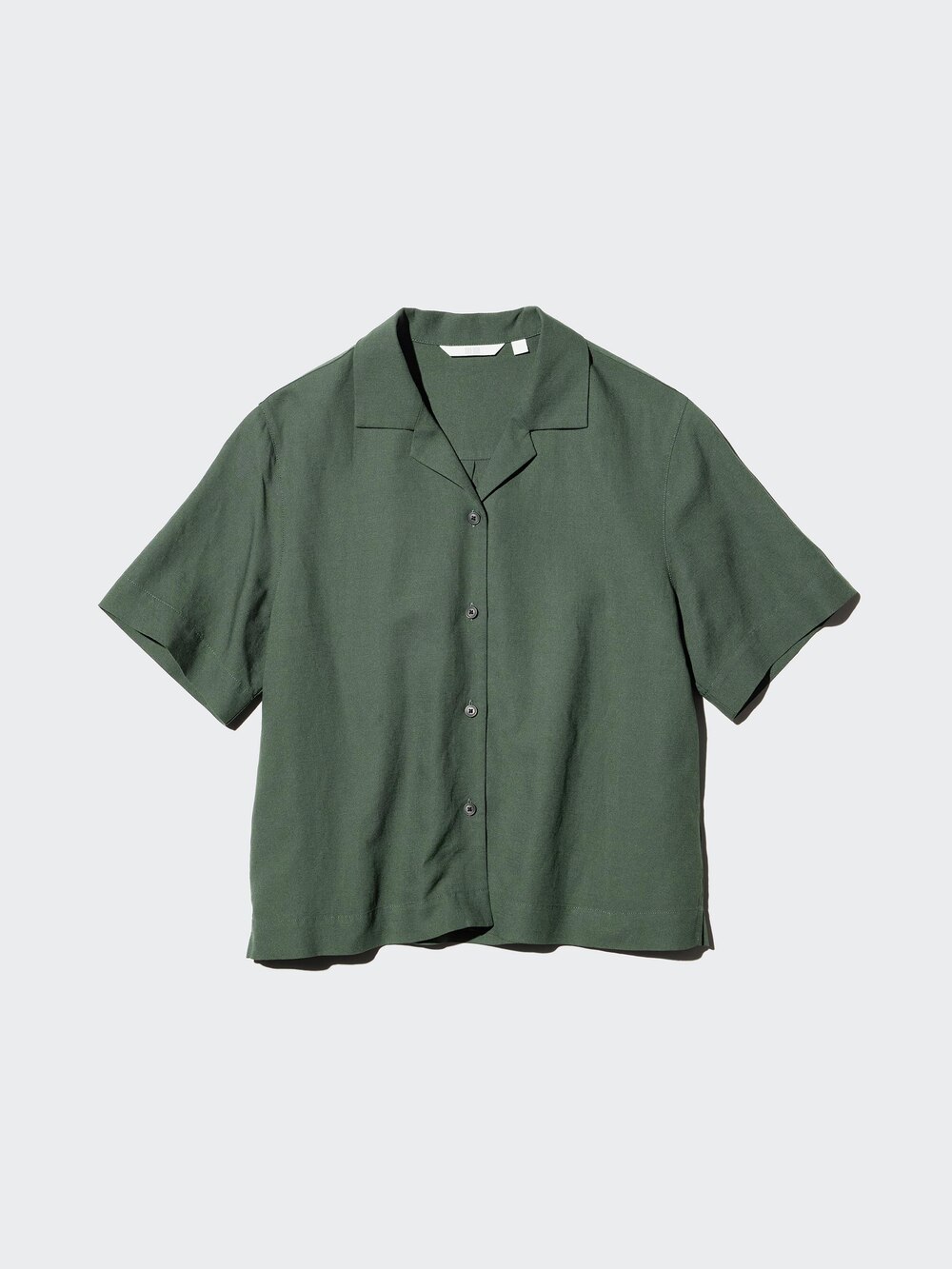Uniqlo Linen Blend Open Collar Shirt | Short Sleeve — фото 3