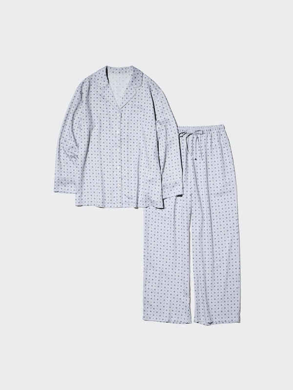 Satin Pyjamas (Long Sleeve, Geometric)