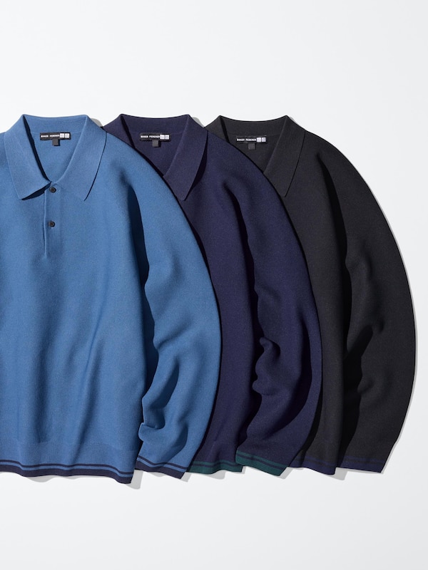 Washable 3D Knit Polo | Long Sleeve