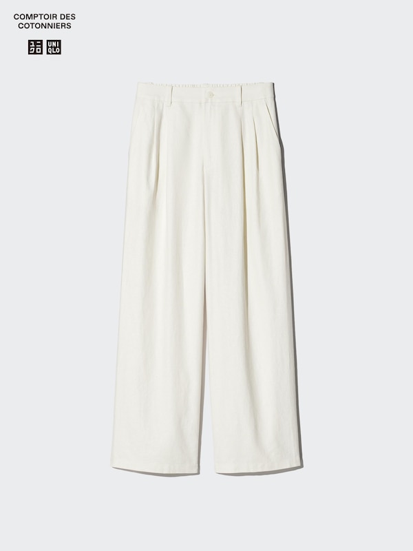Linen Blend Straight Pants