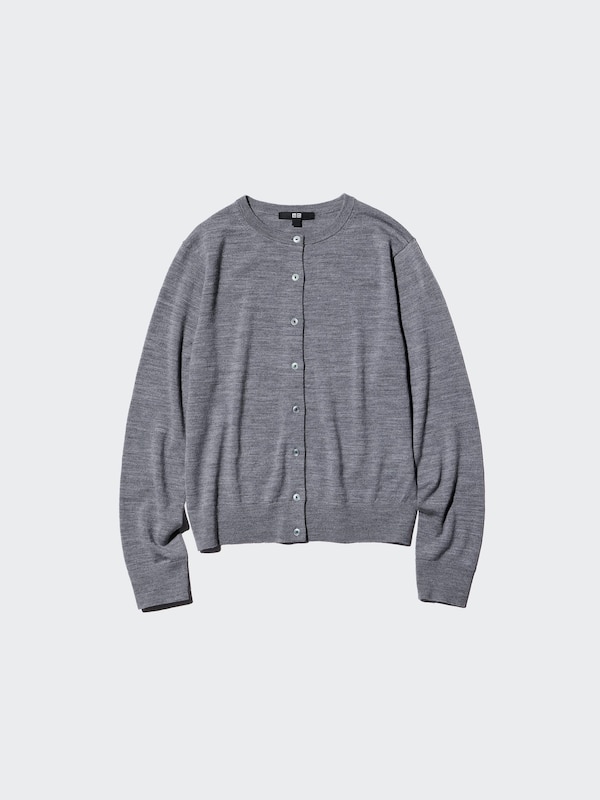 100% Australian Merino Crew Neck Cardigan