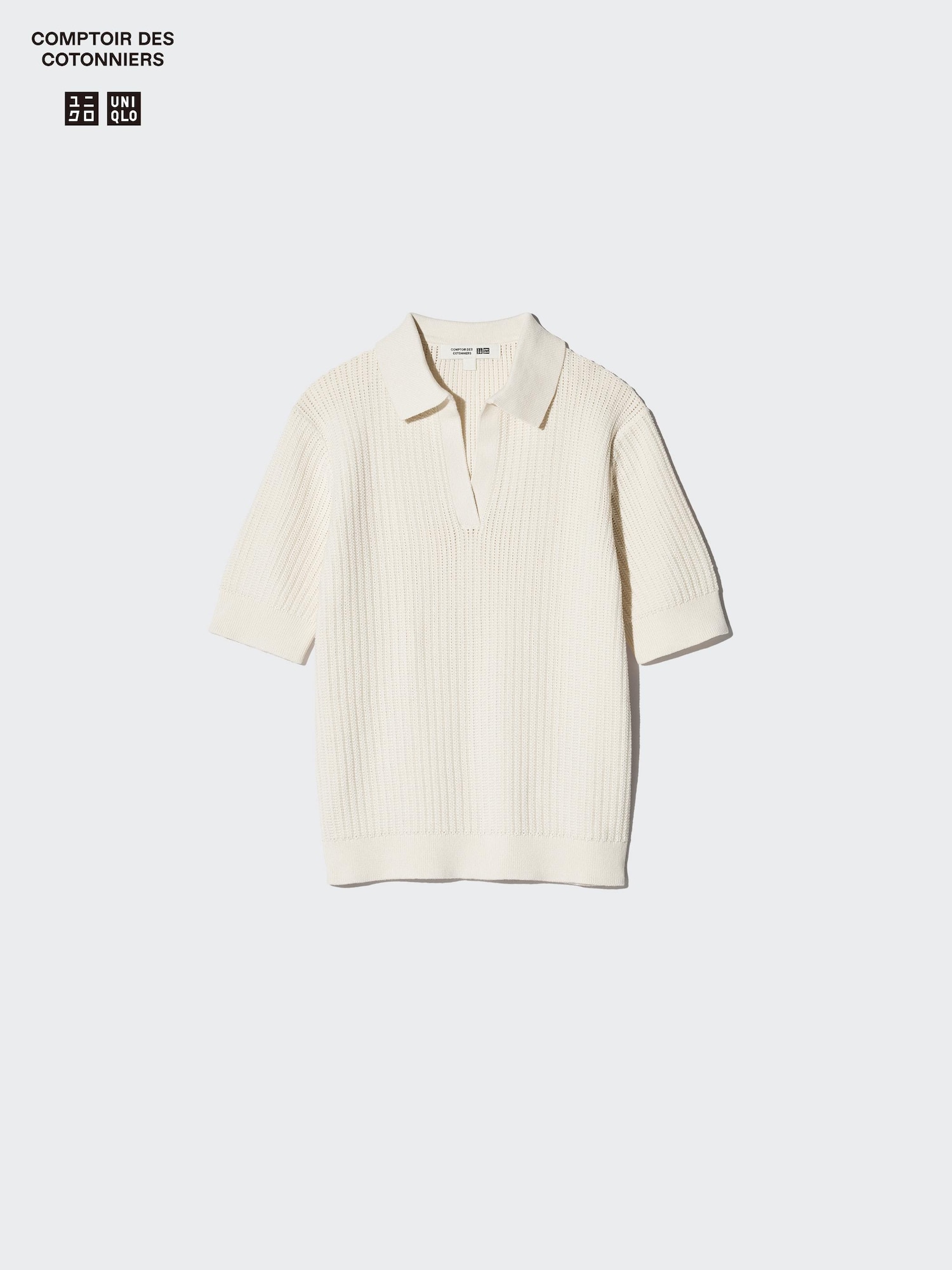 Women's Cotton Pointelle Skipper Polo Sweater | UNIQLO US