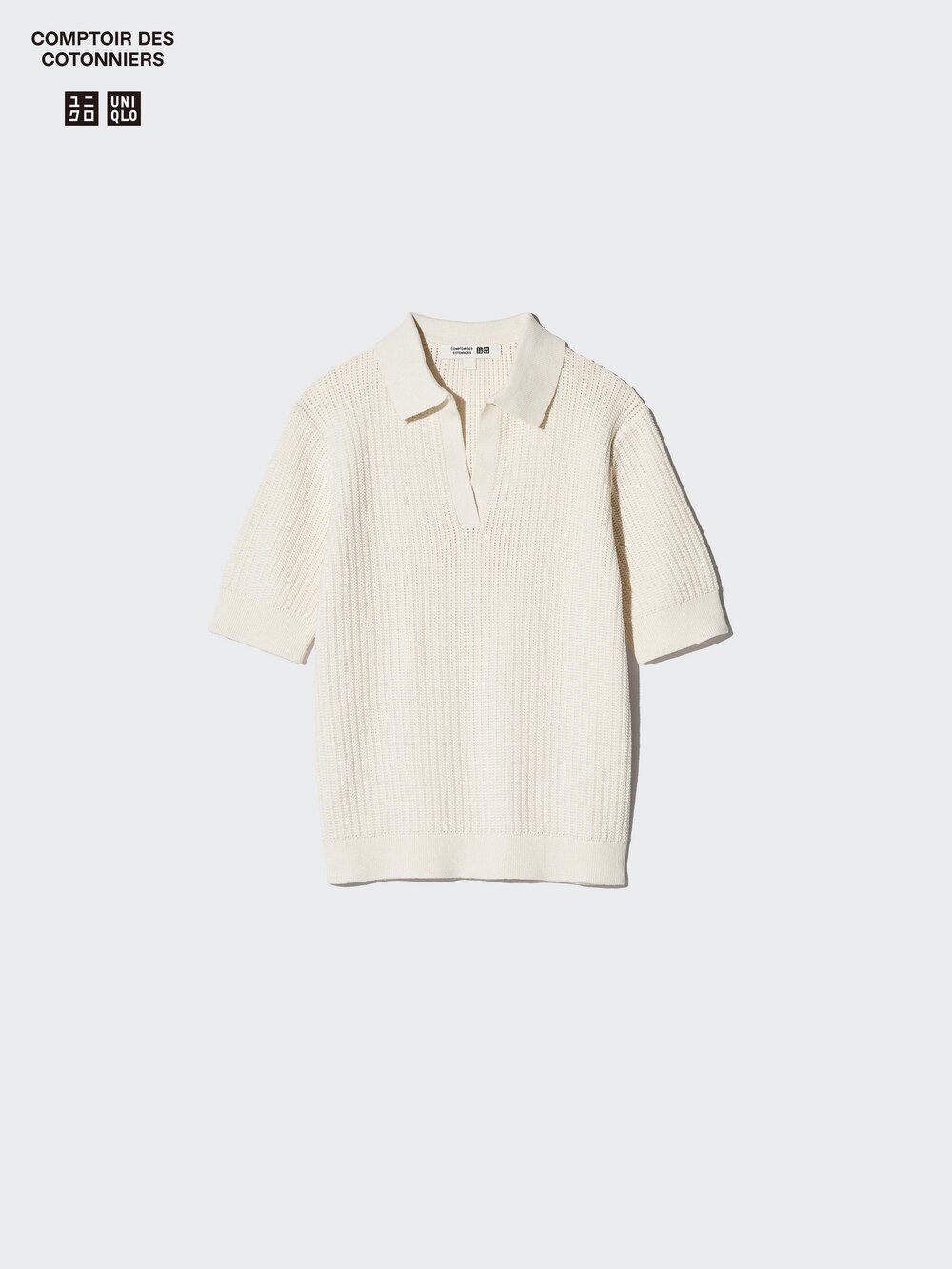Uniqlo Cotton Pointelle Skipper Polo Sweater — фото 3