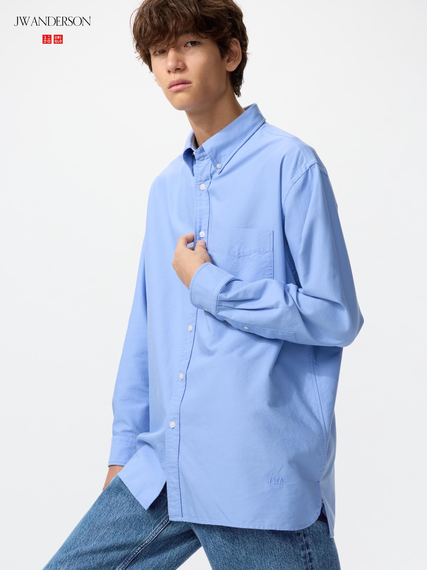 Uniqlo Oxford Shirt Striped Blue XS