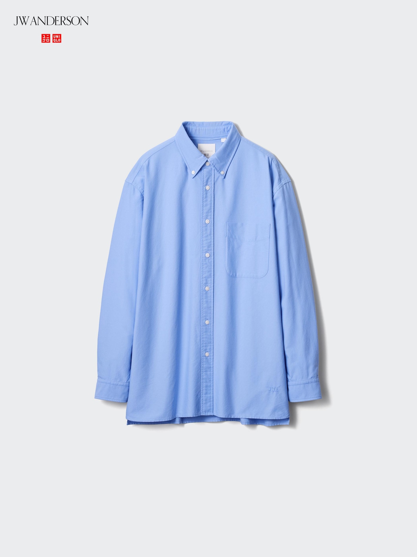 Рубашка оверсайз Uniqlo из оксфорда, цвет: Белый — фото 3