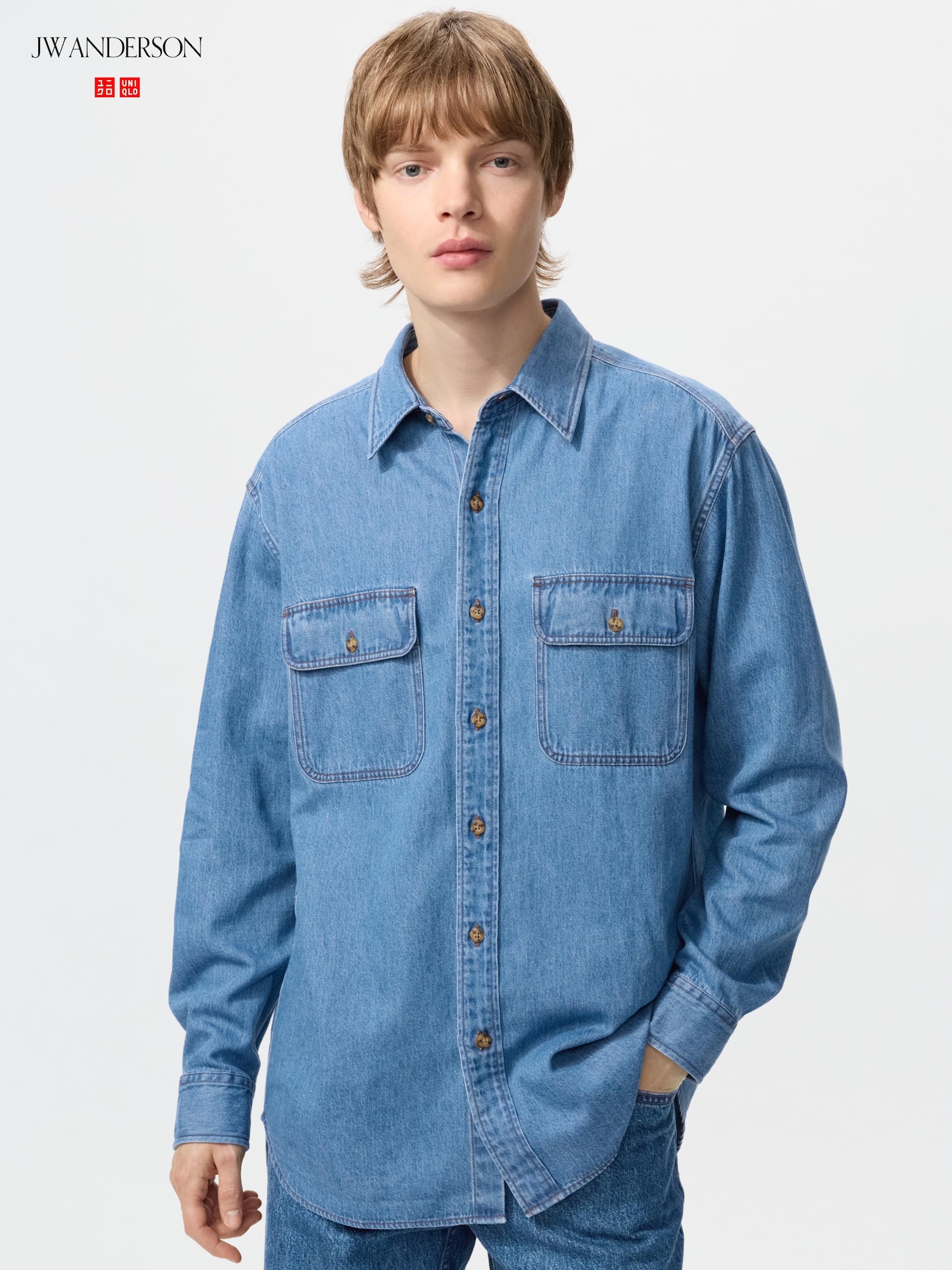 Chemise en Denim Bleu 2XL Uniqlo 3