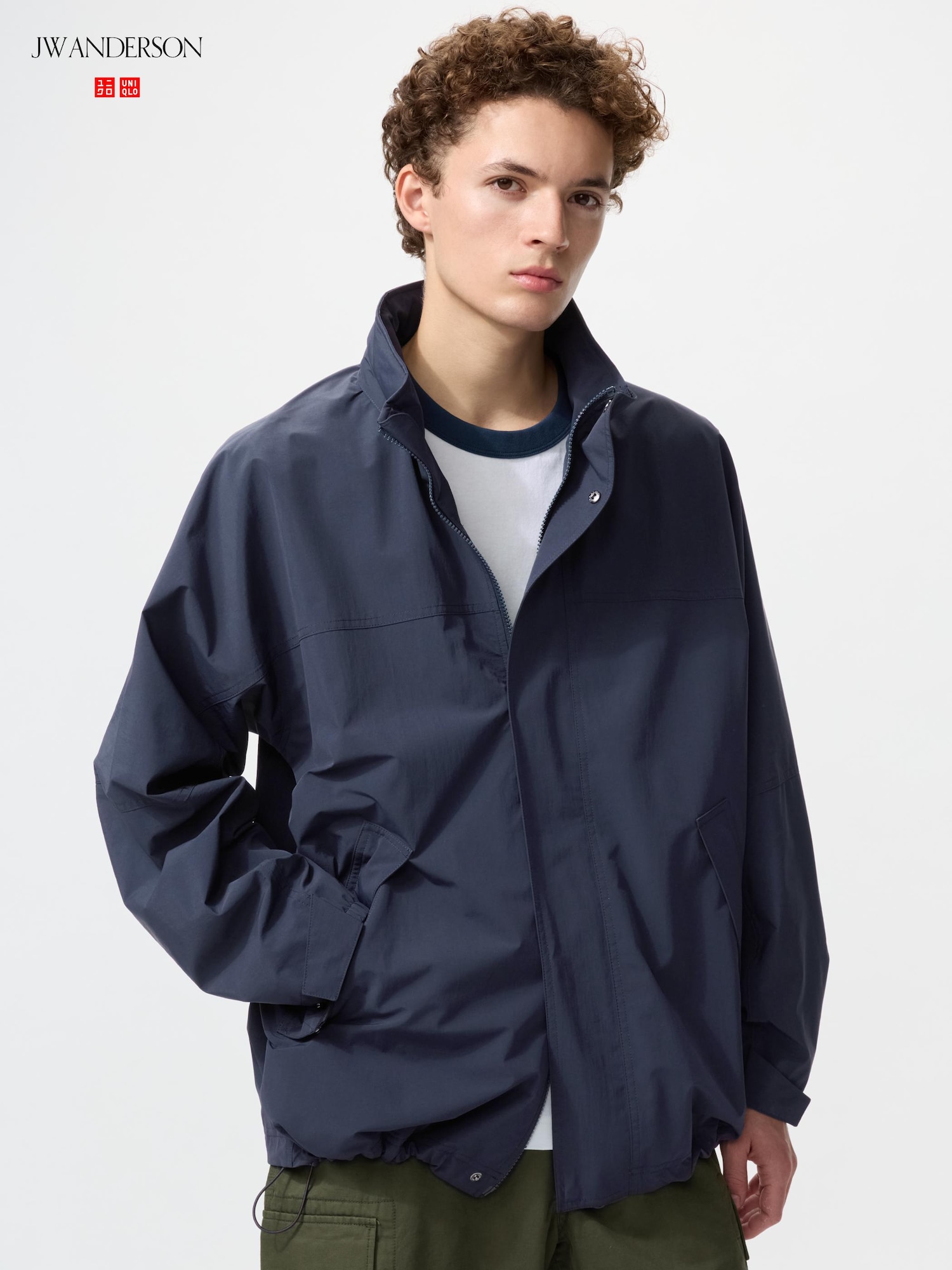 UNIQLO Herren Windproof Stand Blouson Jacke Navy XL