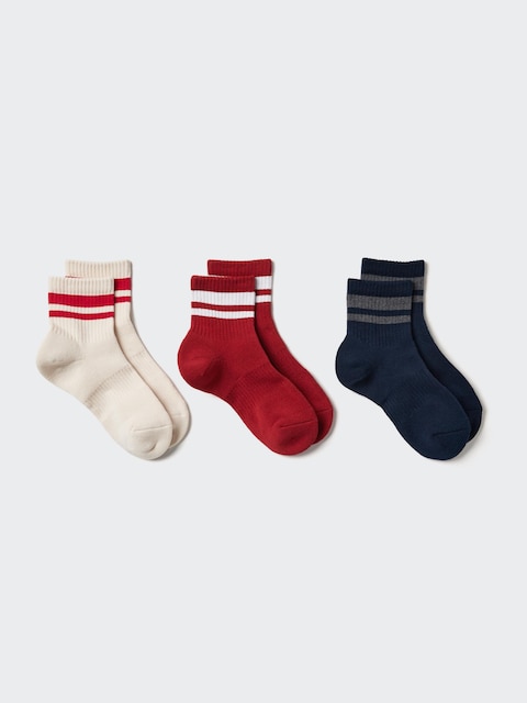 Женские носки Uniqlo Crew Pile Socks | 3 Pairs | Striped