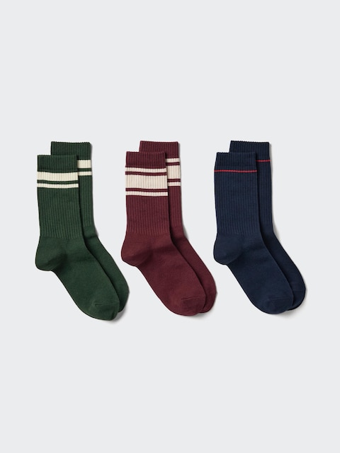 Женские носки Uniqlo Ribbed Socks | 3 Pairs | Striped