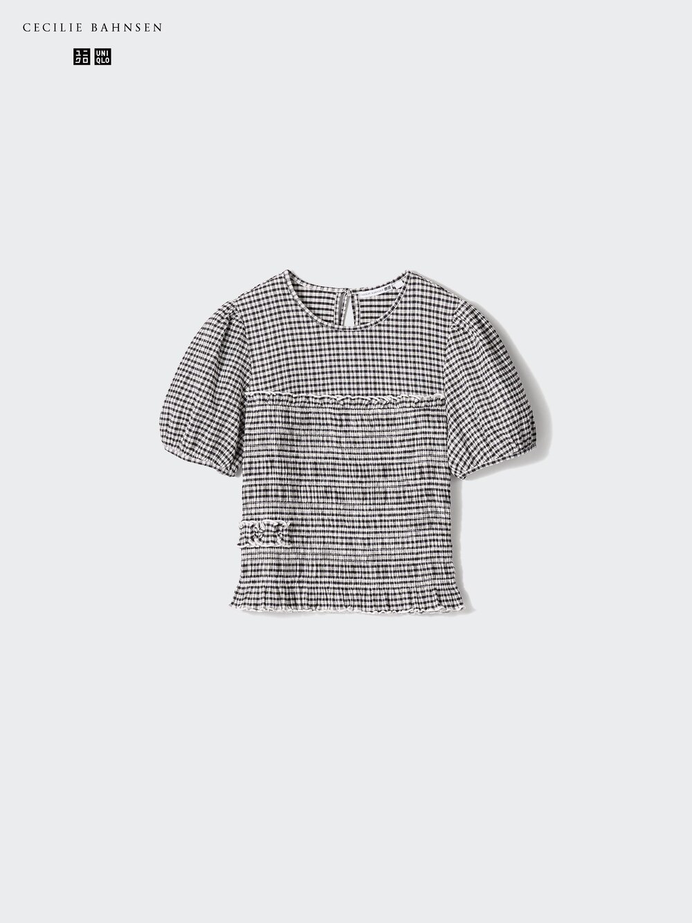 Uniqlo Shirring Volume Sleeve T-Shirt | Flower — фото 6
