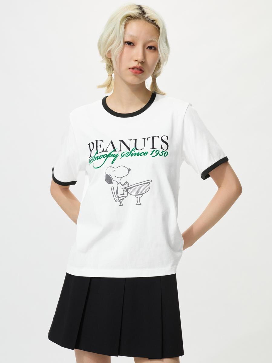 UNIQLO Women's PEANUTS UT Graphic T-Shirt, White, 2
