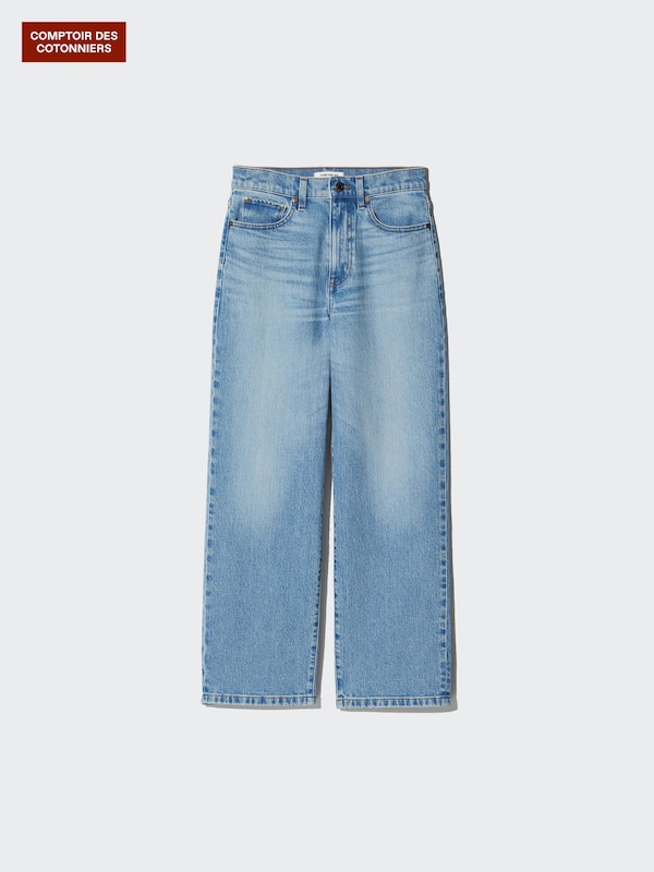 High Rise Straight Cropped Jeans