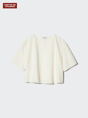Cotton Embroidered Blouse (Short Sleeve)