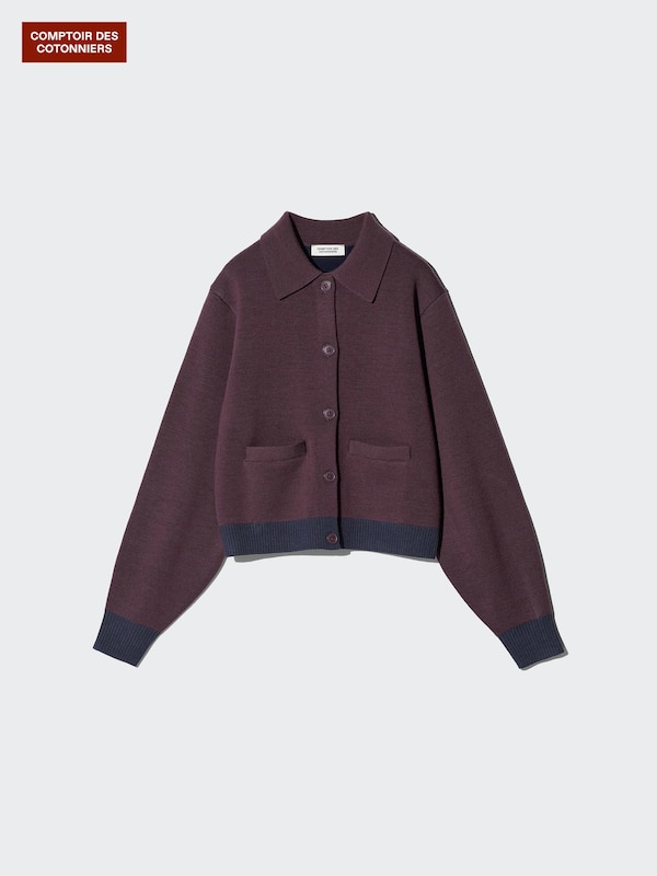 Merino Polo Neck Cardigan