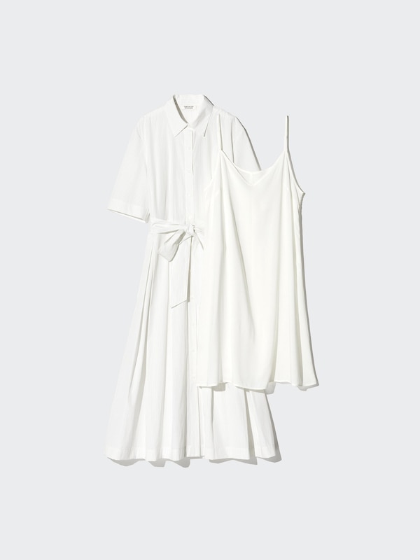 Cotton Blend Long Dress (Striped)