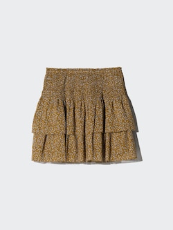Shirring Volume Frill Mini Skirt