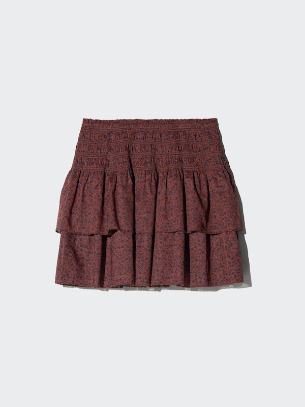 Shirring Volume Frill Mini Skirt