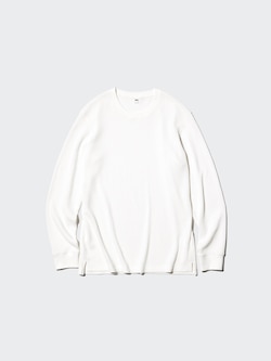 T-SHIRT GAUFRÉ COL ROND MANCHES LONGUES