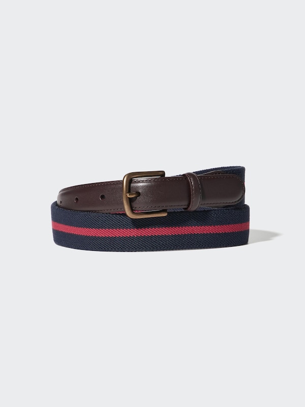 Leather Combination Belt (Striped)