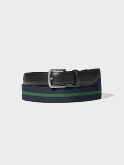 Leather Combination Striped Belt