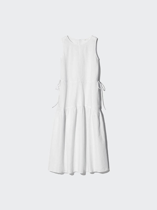 Linen Blend Tiered Dress | Stripe