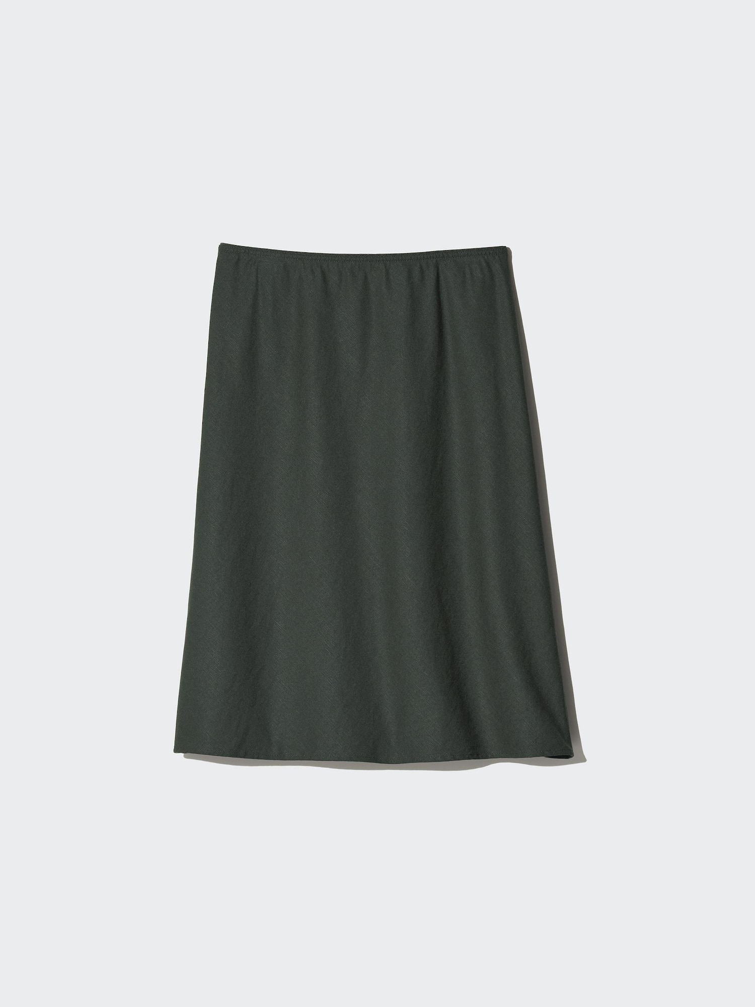 UNIQLO Women's Linen Blend Midi Skirt Short, Dark Green