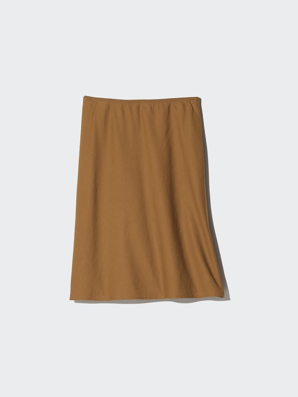 Linen Blend Midi Skirt | Short