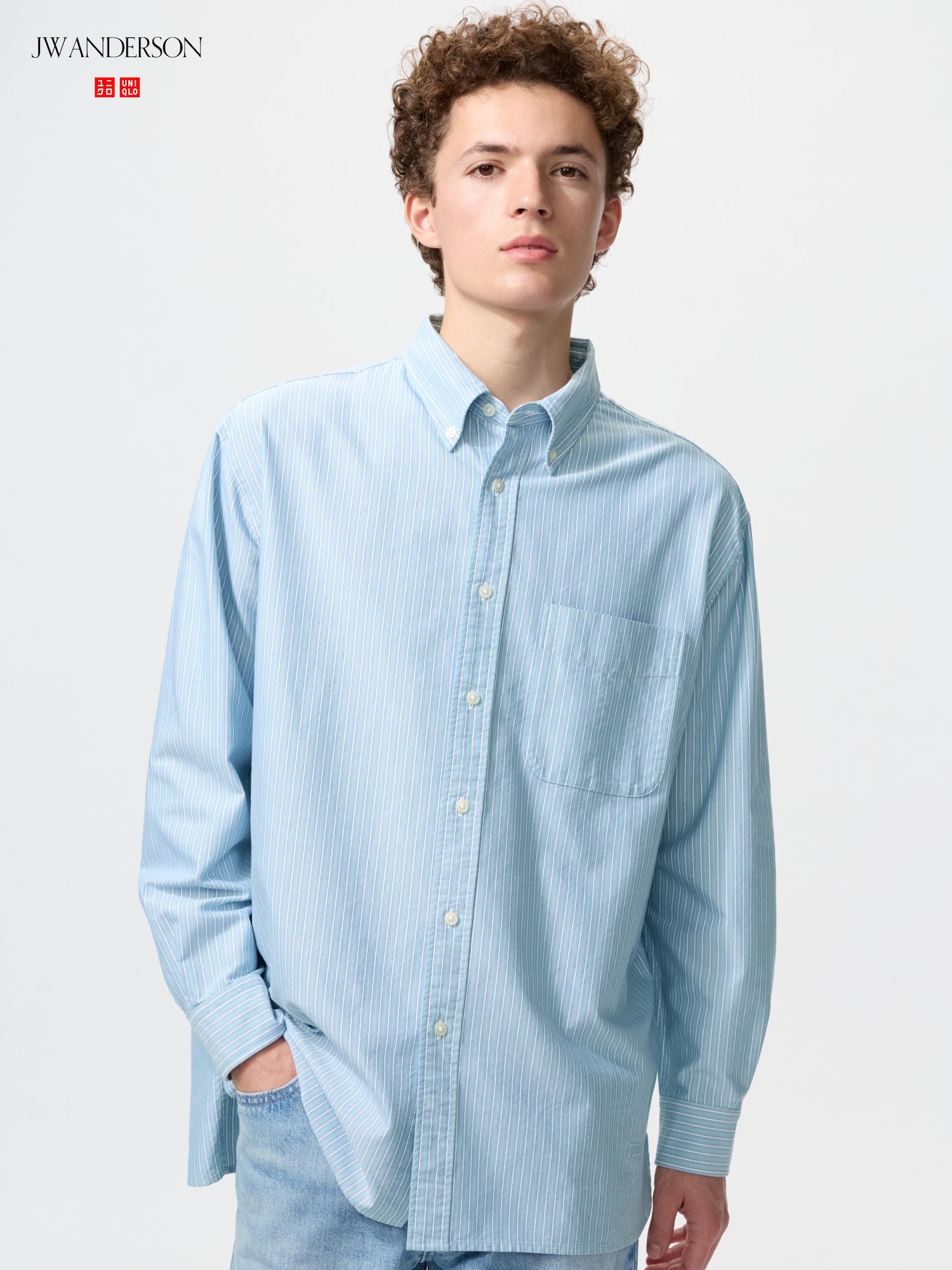 Uniqlo Oxford Shirt Striped Blue XS 5