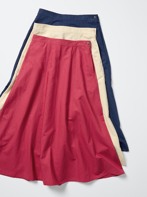 Linen Blend Flare Skirt