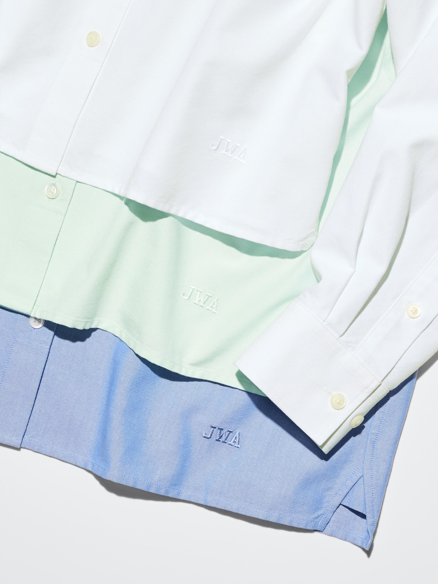 Женская укороченная рубашка Uniqlo Boxy из оксфорда, цвет: Синий — фото 4