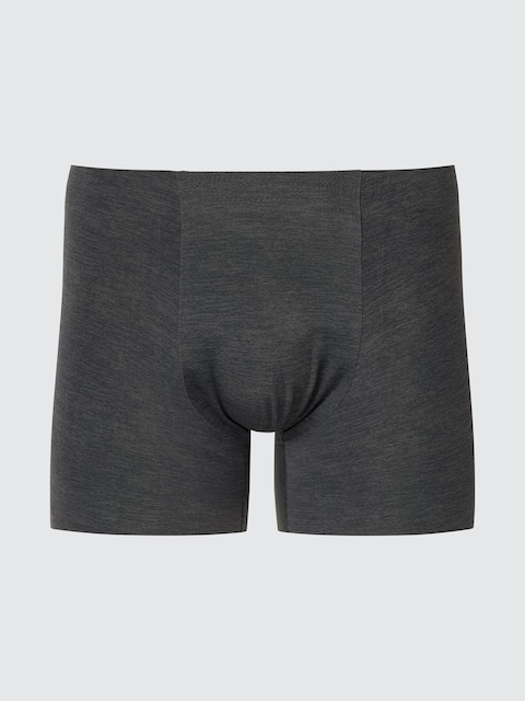 Uniqlo - Airism Calzoncillo Bóxer Sin Costuras Estampado - M Gris Oscuro Hombre