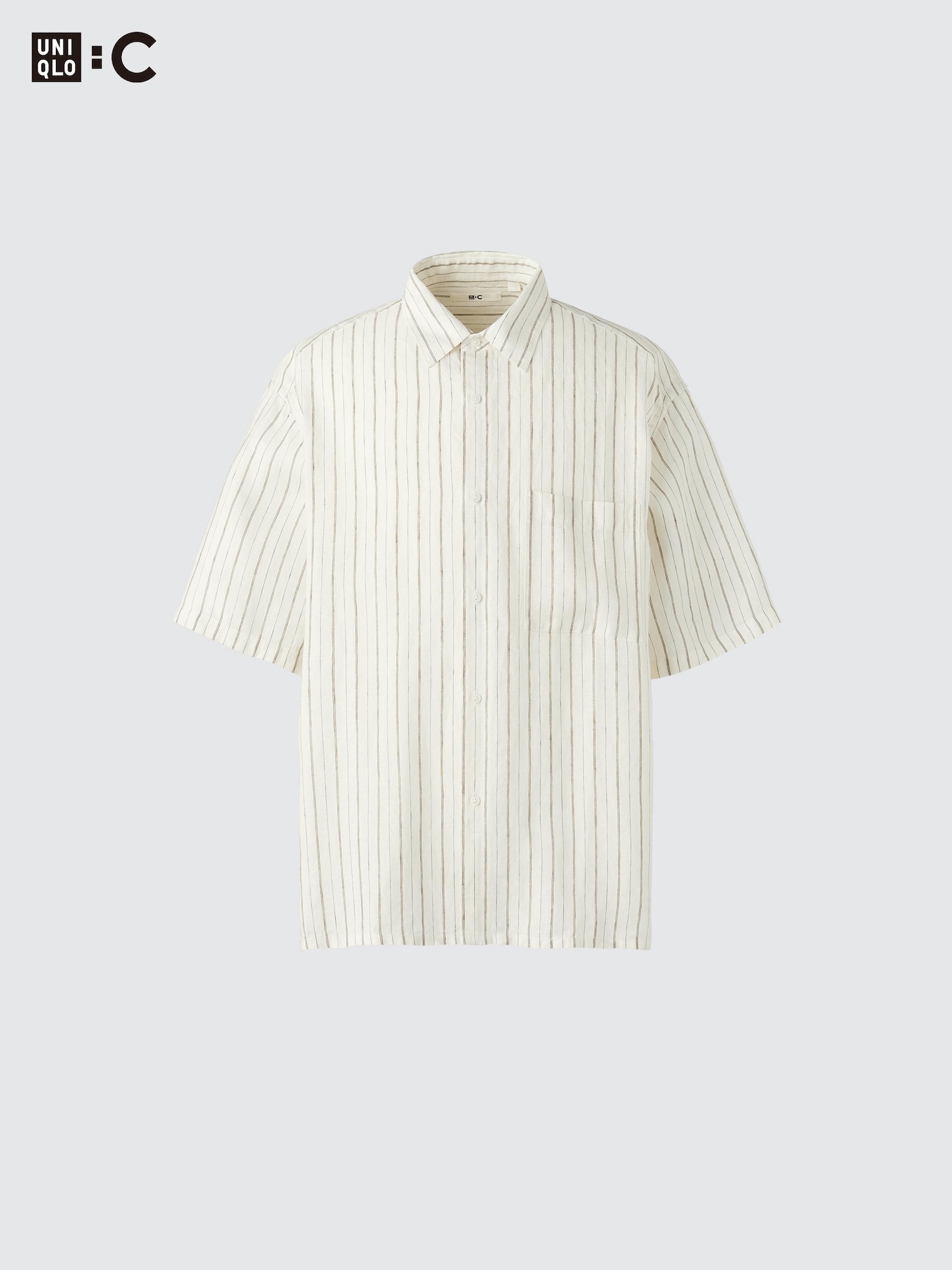 Men's Premium Linen Oversized Shirt | Short Sleeve | Striped