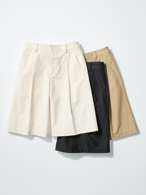 Jersey Pleated Half Shorts