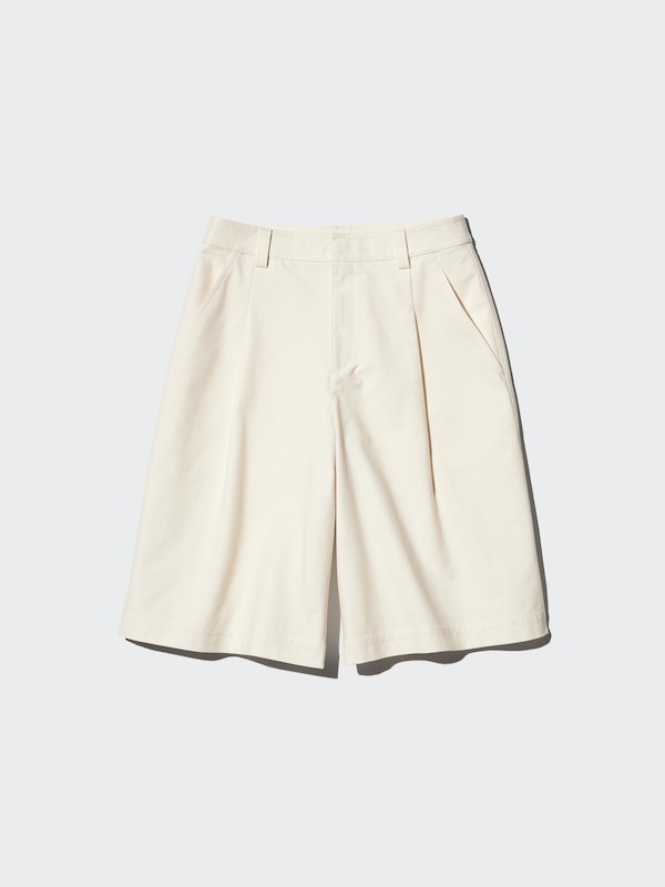 Jersey Pleated Half Shorts
