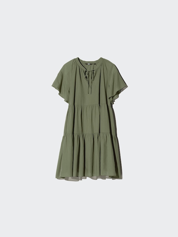 Tiered Short Sleeve Mini Dress