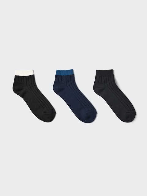 Женские носки Uniqlo Ribbed Short Socks | 3 Pairs | Striped
