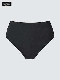 Textured High Waisted Swim Shorts
