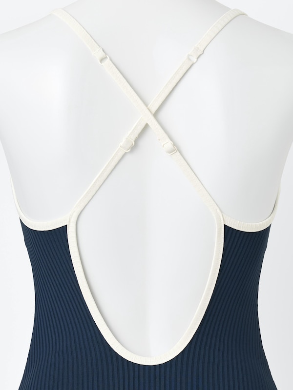 Casual V Neck Padded One Piece Swimsuit