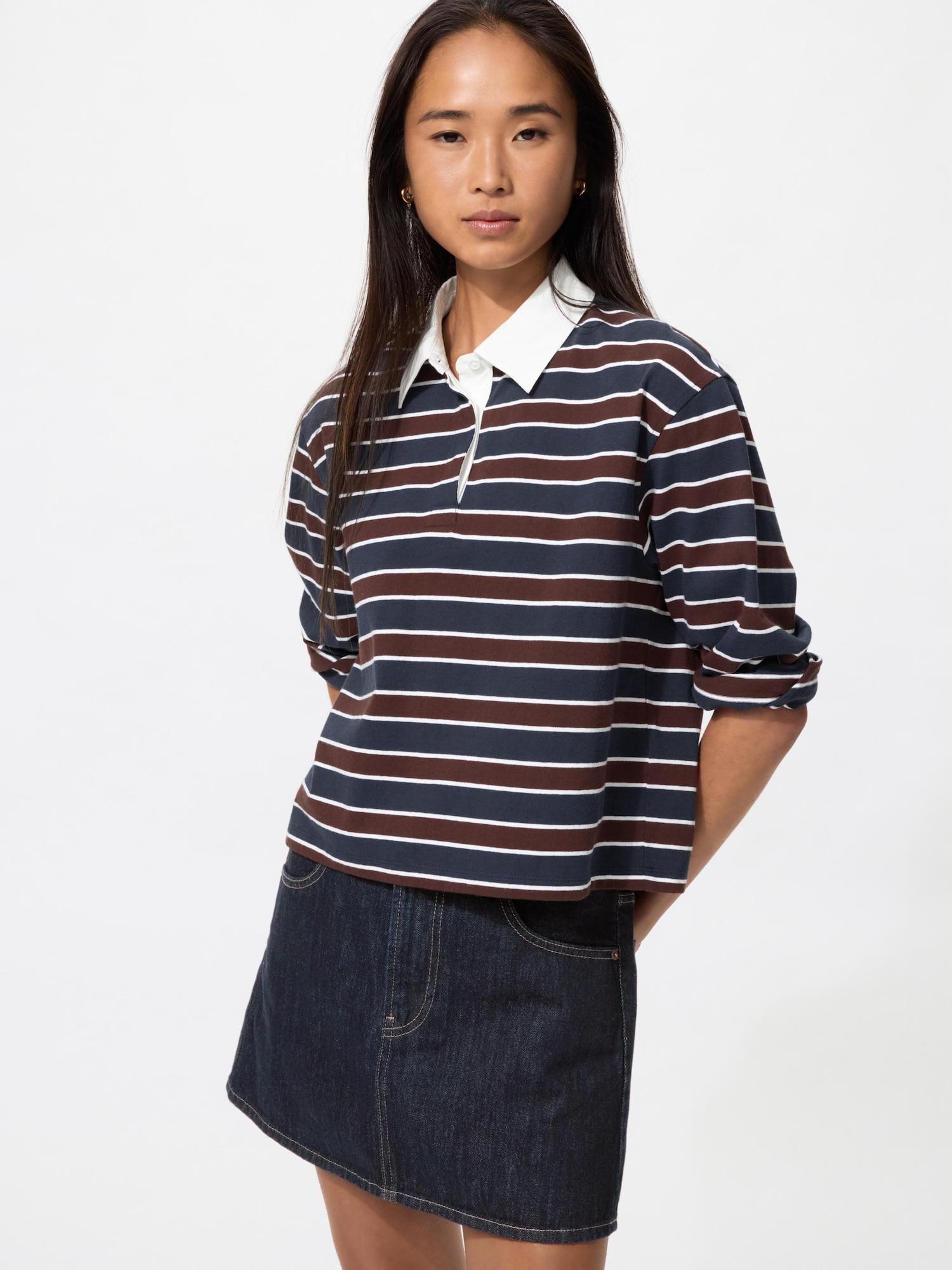 UNIQLO Women's Denim Mini Skirt, Navy