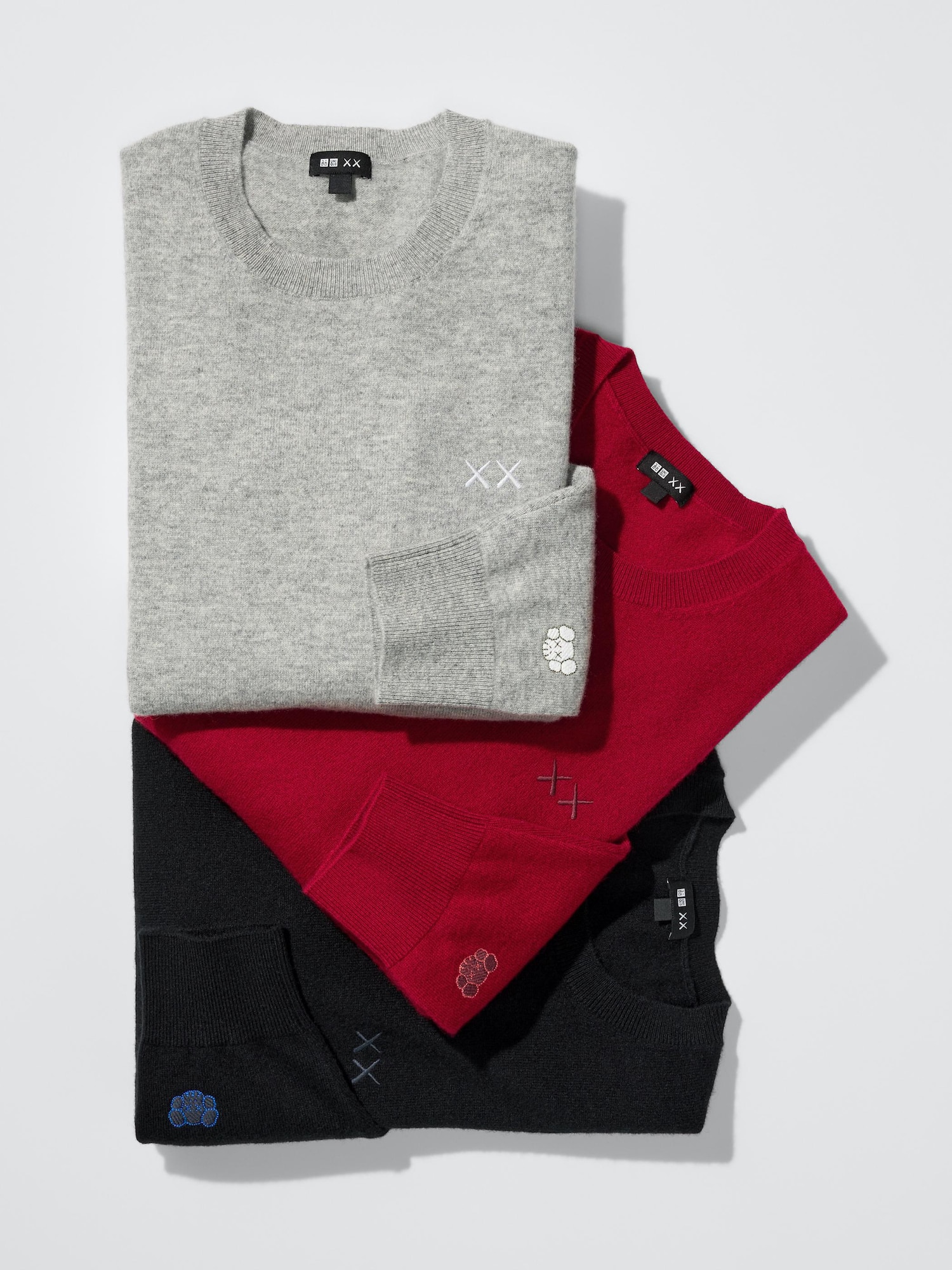 新品　KAWS×UNIQLO カウズウィンターカシミヤセーター L レッド KAWS WINTER Cashmere Sweater | UNIQLO US