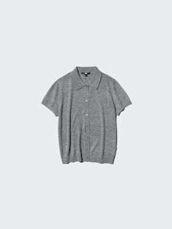 Merino Blend Polo Cardigan