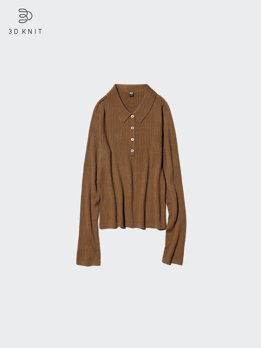 Женские свитеры Uniqlo 3D Knit Merino Blend Polo Sweater — фото 5