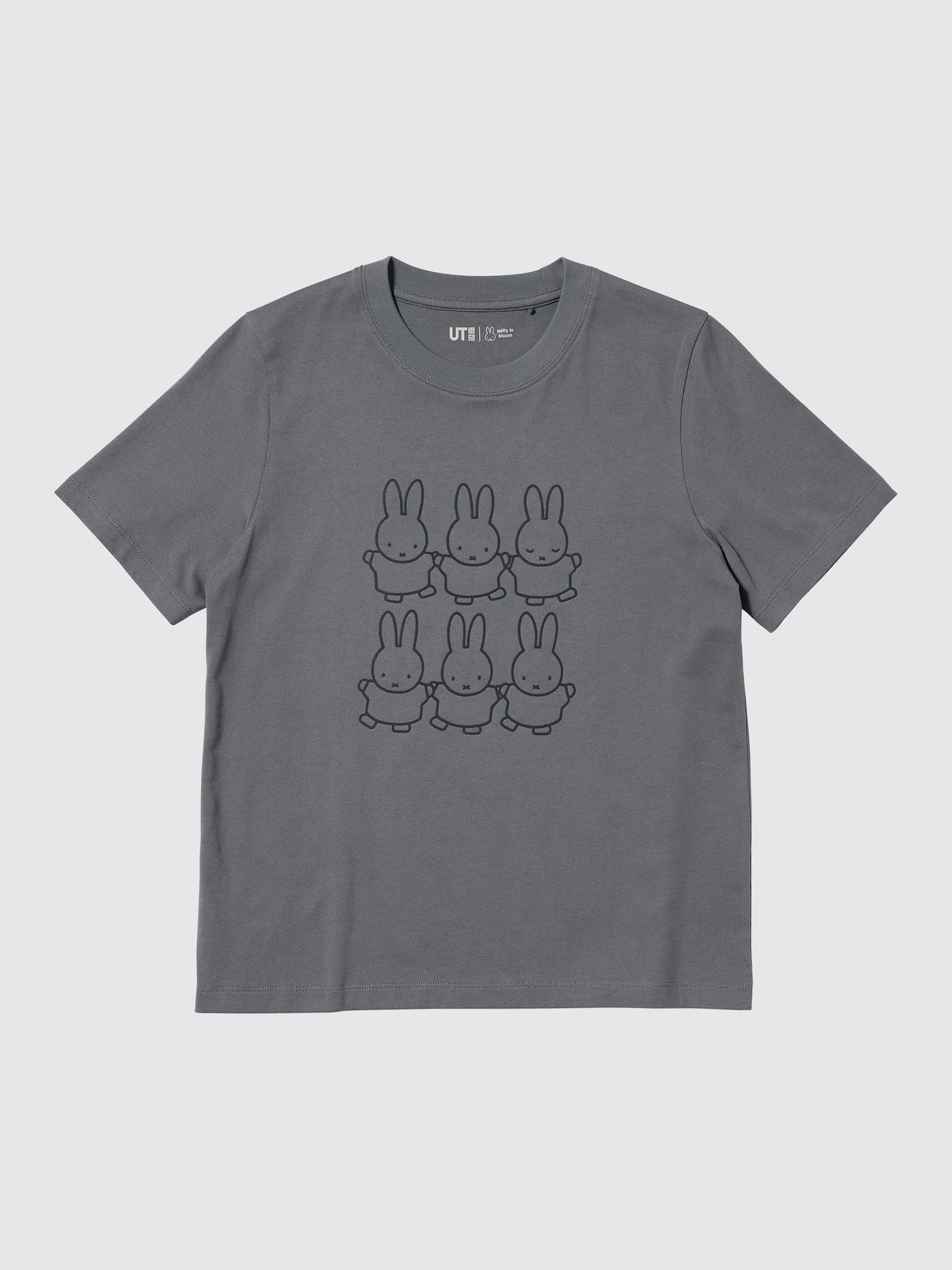 Женская футболка Uniqlo Miffy in bloom UT с принтом, цвет: Серый — фото 4