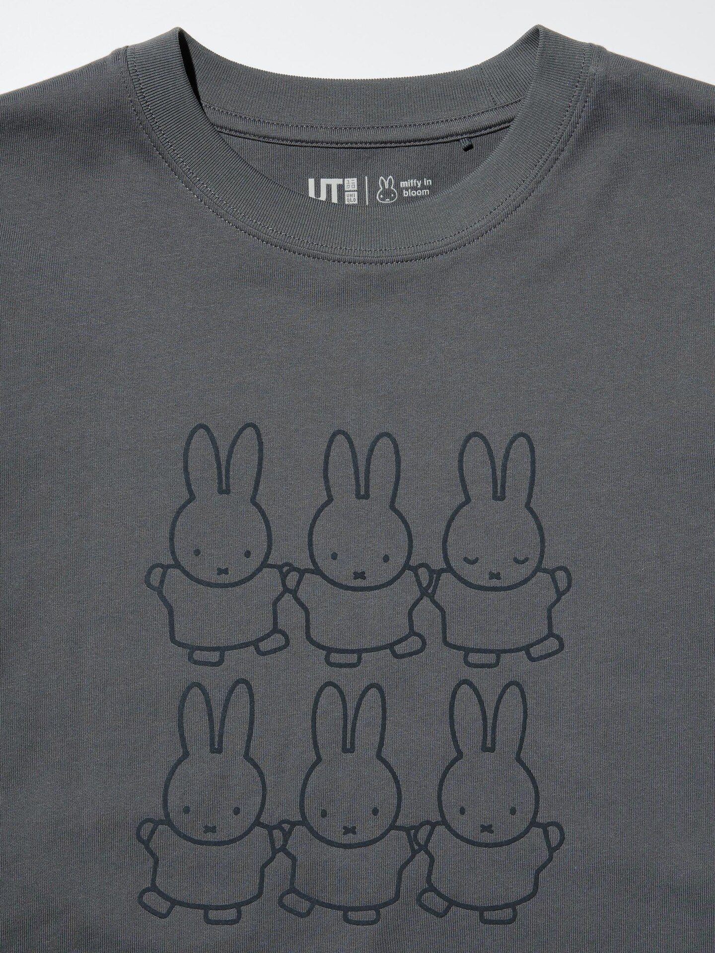Женская футболка Uniqlo Miffy in bloom UT с принтом, цвет: Серый — фото 5