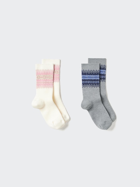 Uniqlo HEATTECH Socks | 2 Pairs | Fair Isle