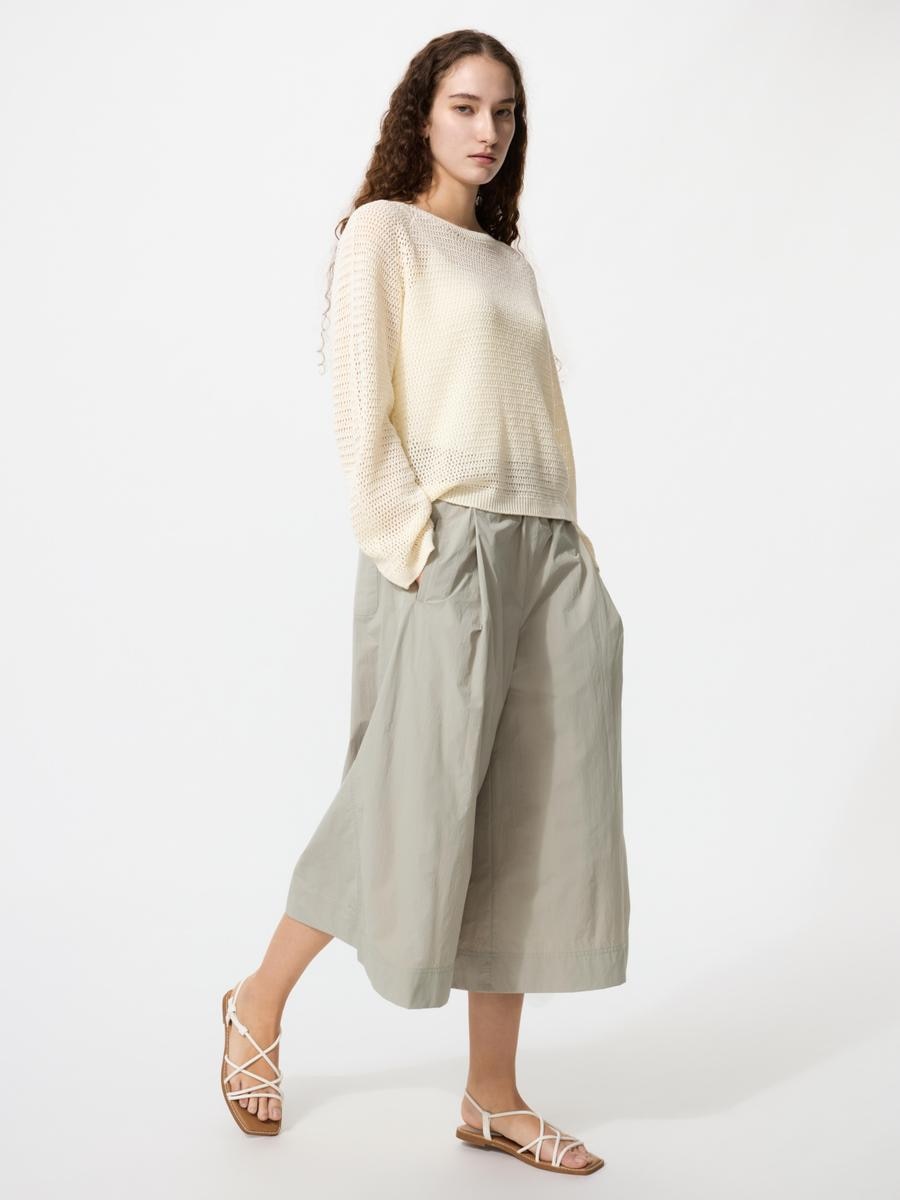UNIQLO Women's Nylon Culottes with Quick-Drying, Beige, 2