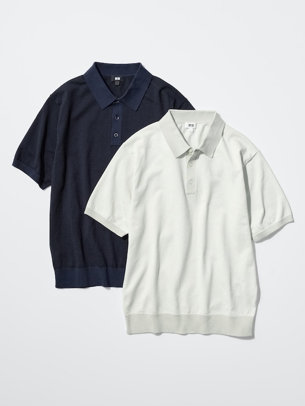 CHANDAIL-POLO RAYÉ EN MAILLE LAVABLE