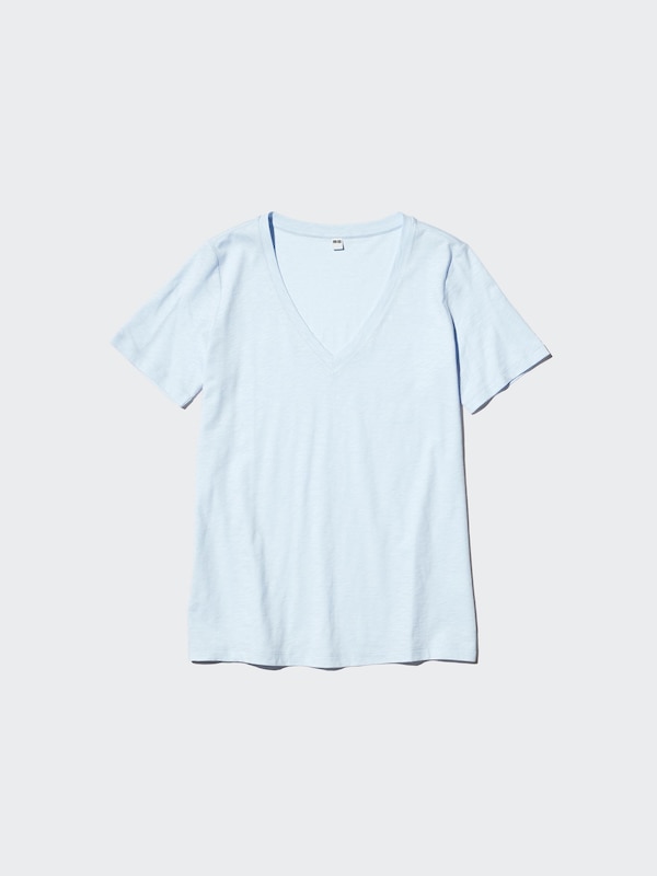 Slub Cotton V-Neck T-Shirt