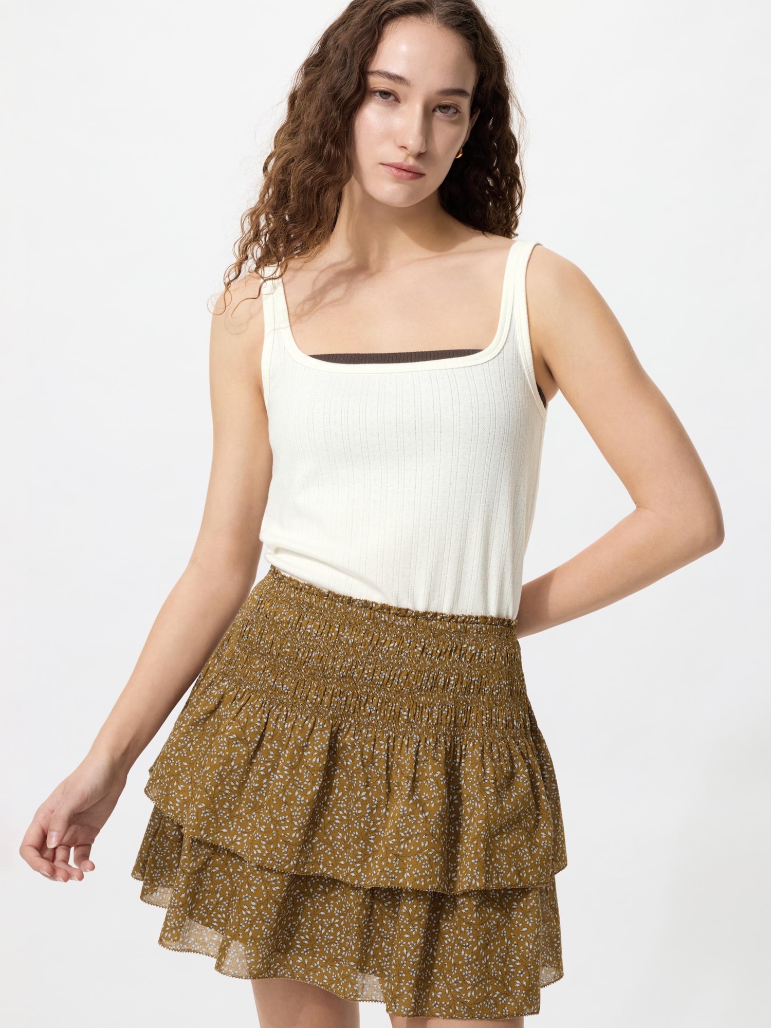 UNIQLO Women's Pointelle Tank Top, White, Medium
