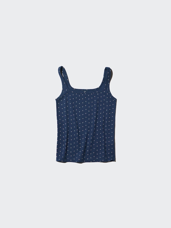 Pointelle Tank Top | Print | Deep Neck